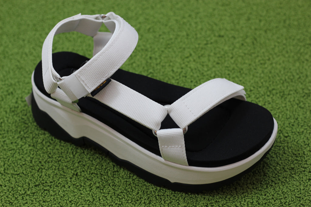 Women's Jadito Universal Sandal- Bright White Nylon Side Angle View