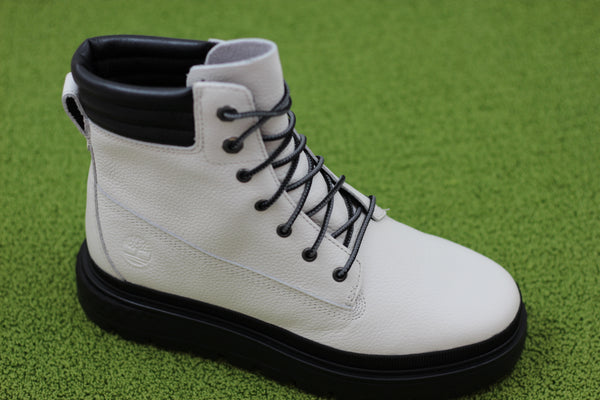 Women's Ray City Waterproof Boot - White Leather Side Angle View