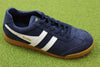 Gola Men's Harrier Sneaker - Navy/White Suede/Leather Side Angle View