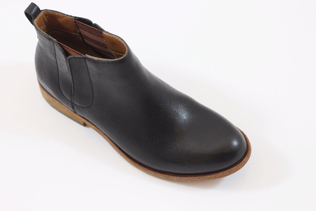 Kork Ease Women's Velma Chelsea Boot - Black Leather Side Angle View