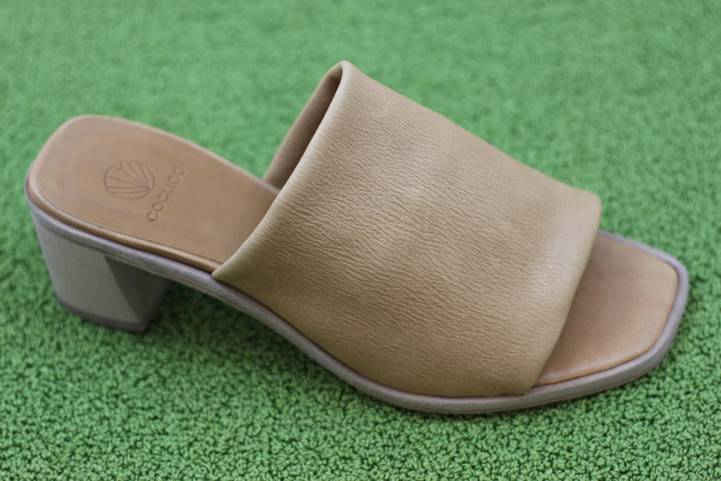 Coclico Women's Jacque Sandal - Mandorla Leather Side Angle View