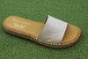 Act Series Women's Ennart Slide Sandal - White Leather Side Angle View