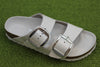 Birkenstock Women's Arizona Big Buckle Sandal - White Leather Side Angle View