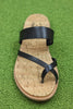 Kork Ease Women's Belinda Sandal - Black Leather Top View