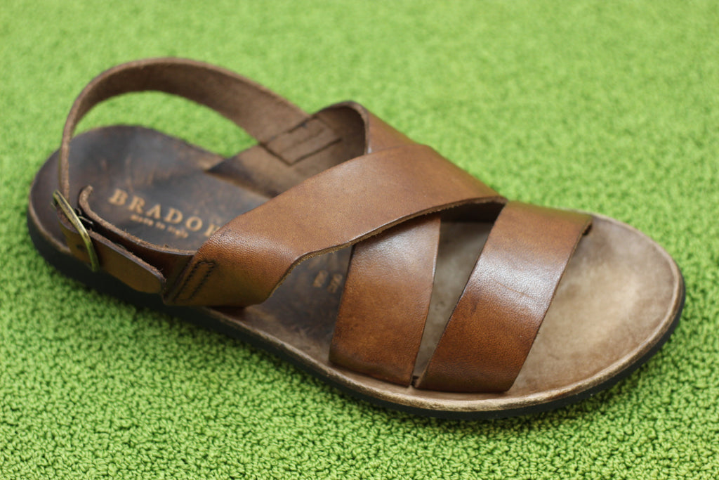 Brador Women's 34260 Sandal - Mogano Leather Side Angle View