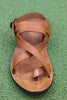 Brador Women's 34723 Toe Thong Sandal - Cuoio Leather Top View