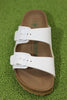 Birkenstock Women's Arizona Vegan Sandal - White Birko Flor Top View