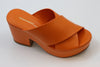 Intentionally Blank Women's Dame Mule - Orange Leather Side Angle View