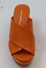 Intentionally Blank Women's Dame Mule - Orange Leather Top View