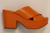 Intentionally Blank Women's Dame Mule - Orange Leather Side View