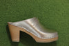 Maguba Women's Stockholm Clog - Gold Metallic Leather Side View