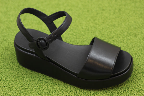 Camper Womens Misi Sandal - Black Leather Side Angle View