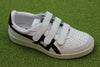 Unisex GSM Velcro Sneaker - White/Black Leather Side Angle View