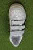 Unisex GSM Velcro Sneaker - White/Black Leather Top View