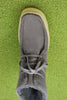 Clarks Women's Wallabee Cup High Boot - Grey Suede/Shearling Top View