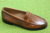 Women's Flat Strap Loafer - Cognac Leather Side Angle View
