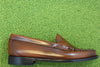 Women's Flat Strap Loafer - Cognac Leather Side View