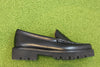 GH Bass Women's Whitney Super Lug Loafer - Black Leather Side View