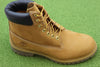 Timberland Men's Premium 6 Inch Waterproof Boot - Wheat Nubuck Leather Side Angle View