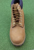 Men's Premium 6 Inch Waterproof Boot - Wheat Nubuck Leather Top View