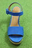 Coclico Women's Riviera Sandal - Blue Nubuck Leather Top View