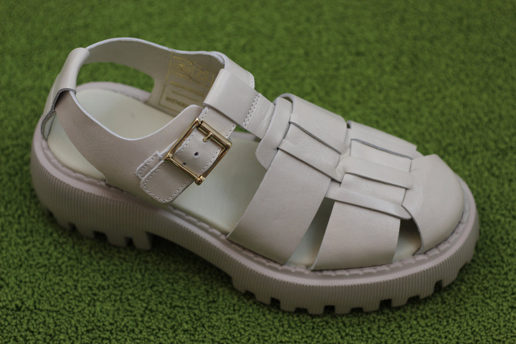 Shoe The Bear Womens Posey Sandal - Off White Leather Side Angle View