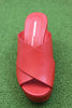 Intentionally Blank Women's Dame Mule - Red Leather Top View