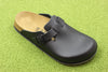 Birkenstock Unisex Boston Super Grip Clog - Black Leather Side Angle View