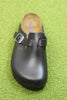 Birkenstock Men's Boston Clog - Black Amalfi Leather Top View